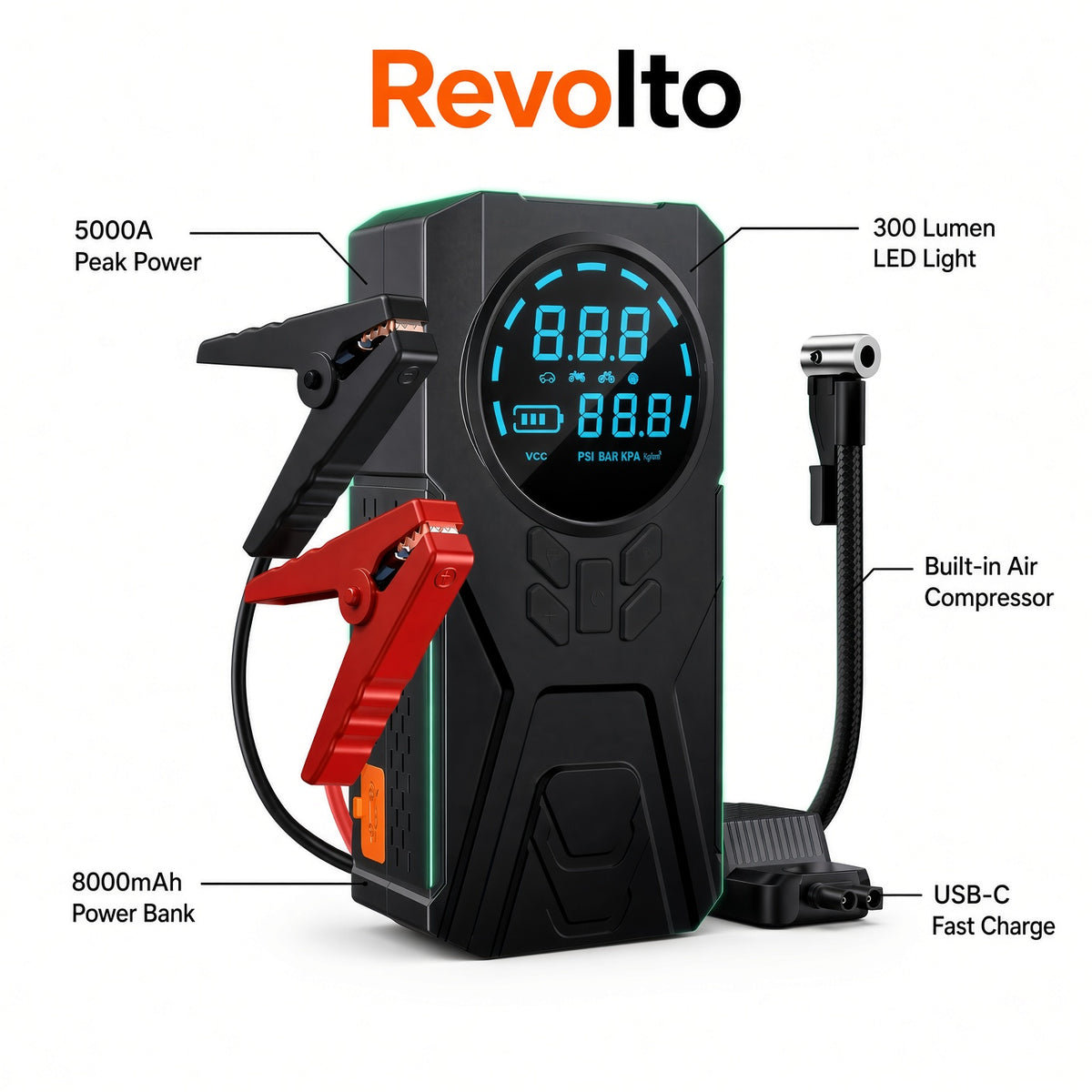 Revolto 4-in-1 Car Emergency Kit